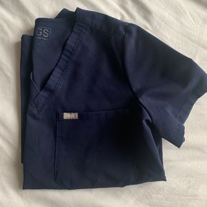 Figs catarina one pocket scrub top M qiet navy